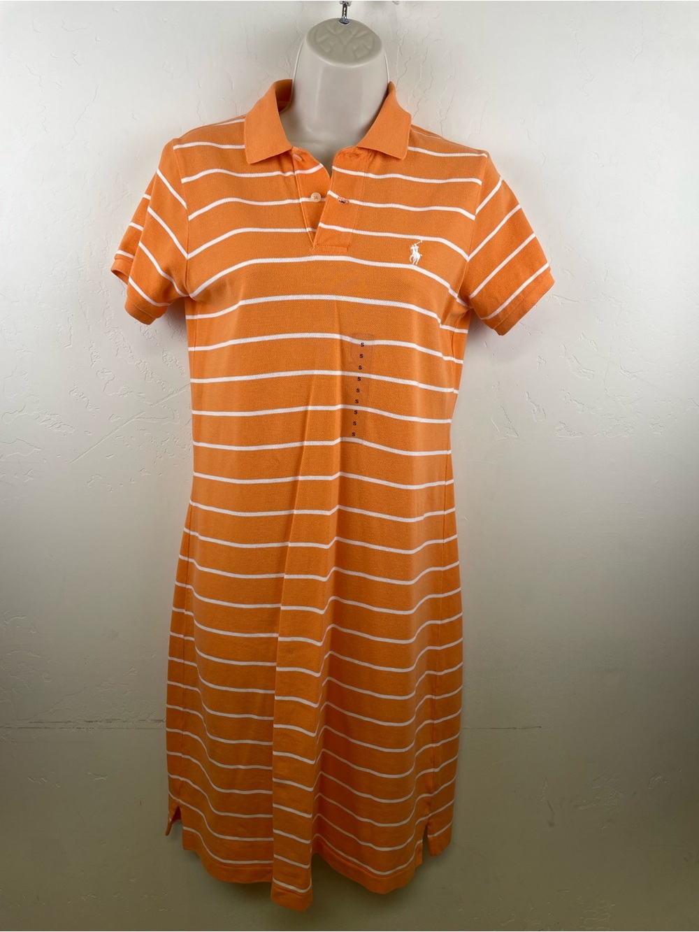 Ralph Lauren Orange and White Striped Polo  Dress
